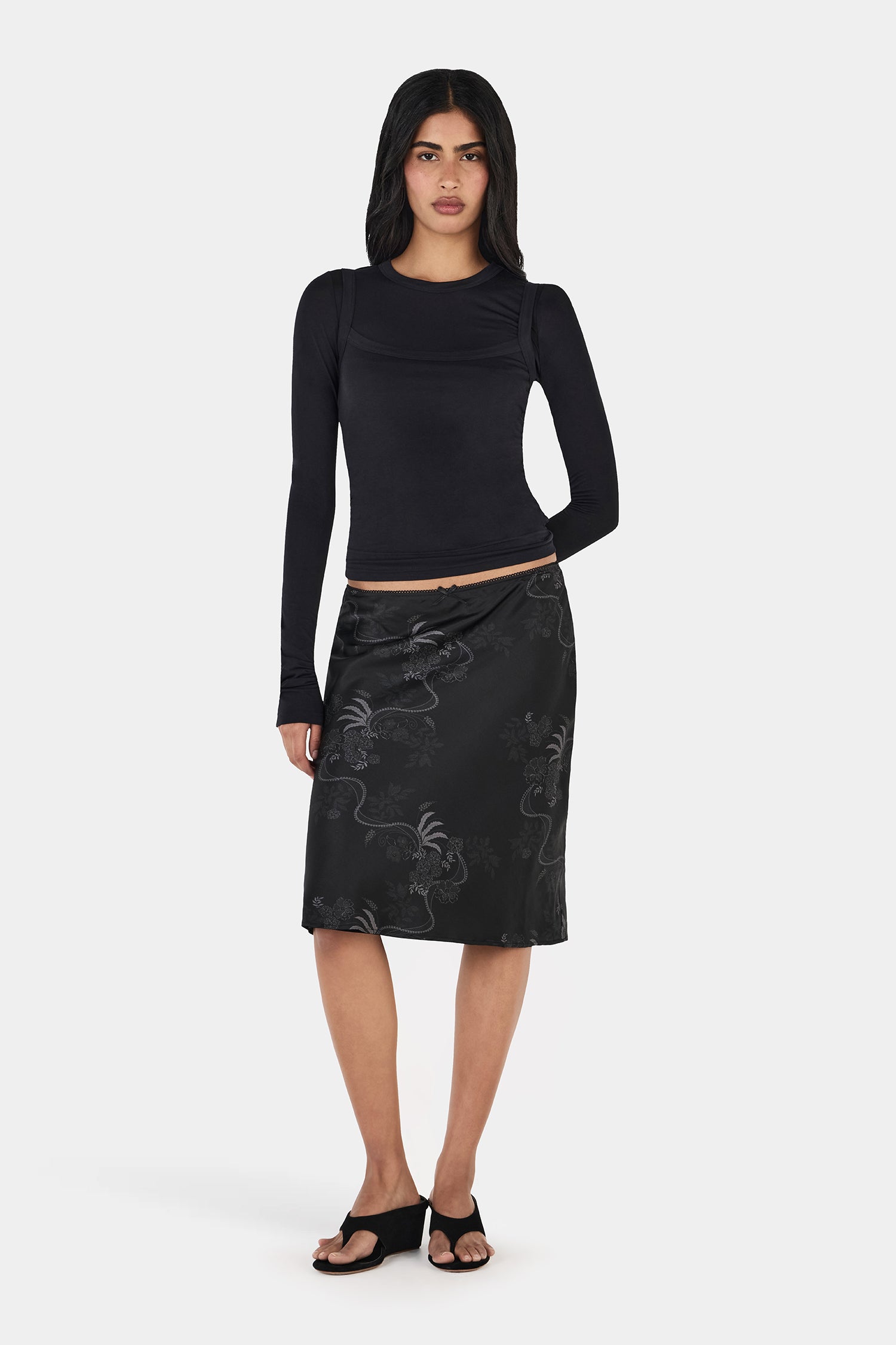 Bek Midi Skirt - Belladonna Shadow