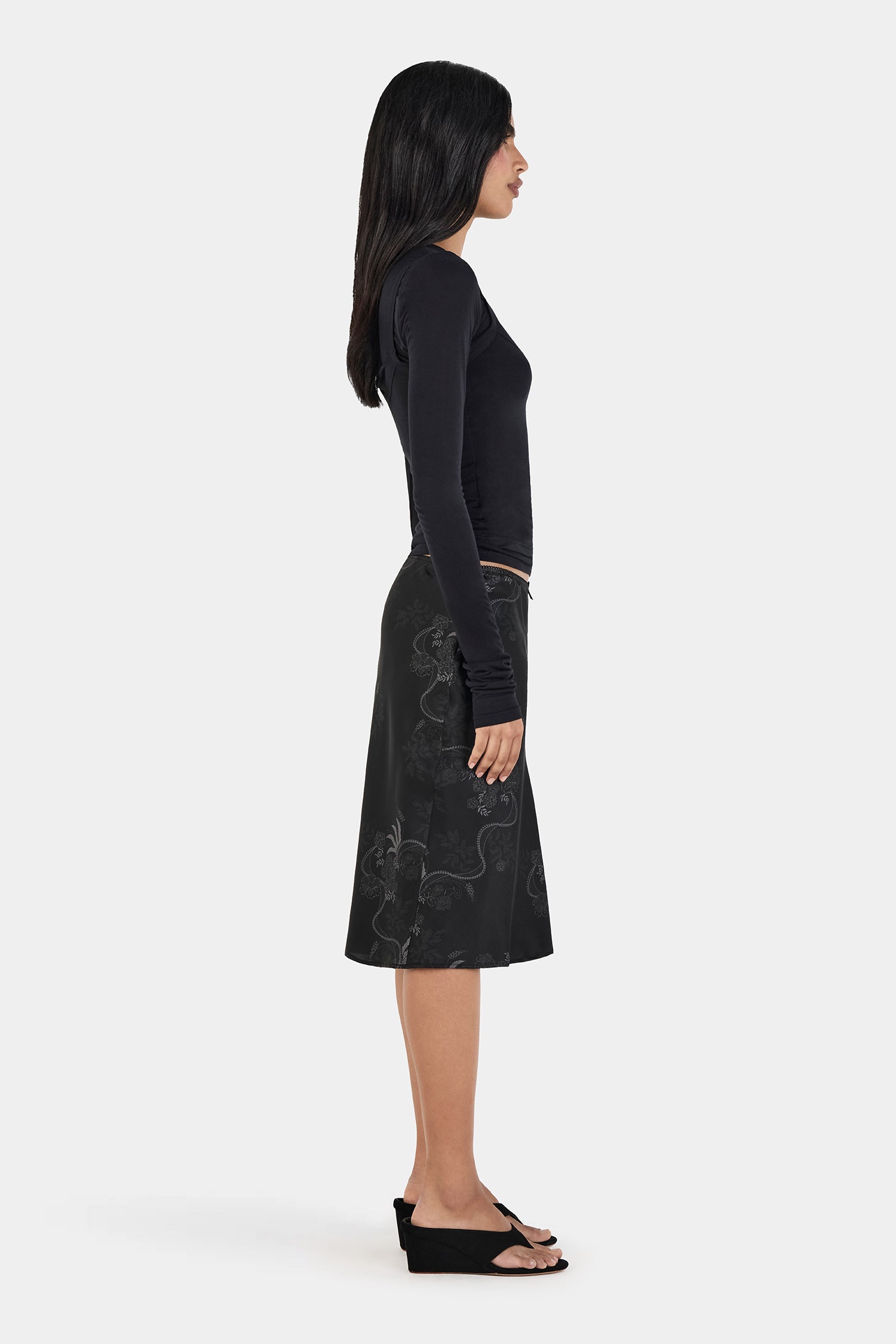 Bek Midi Skirt - Belladonna Shadow