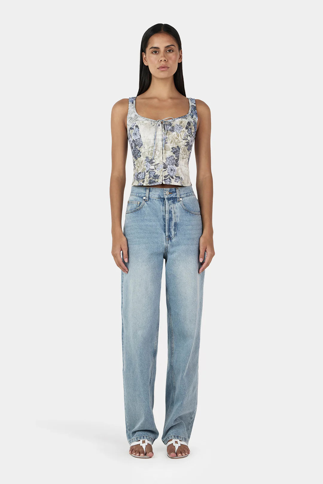 HONEY CORSET TOP BOTANIC DENIM