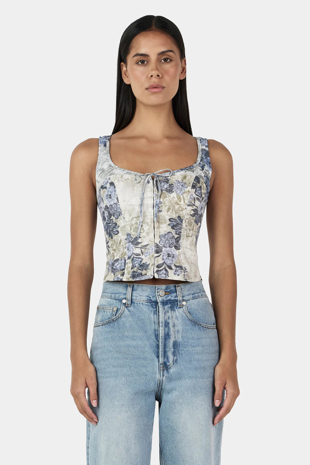 HONEY CORSET TOP BOTANIC DENIM