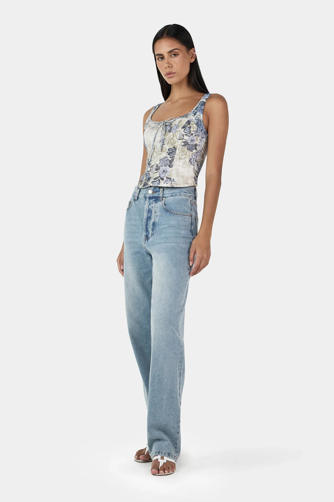 HONEY CORSET TOP BOTANIC DENIM