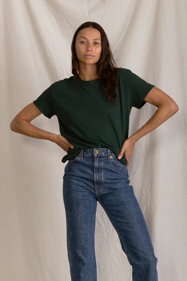 HARLEY BOXY CREW NECK TEE - PINE
