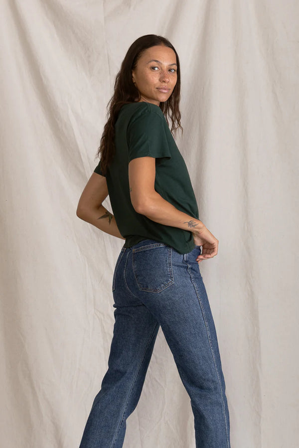 HARLEY BOXY CREW NECK TEE - PINE