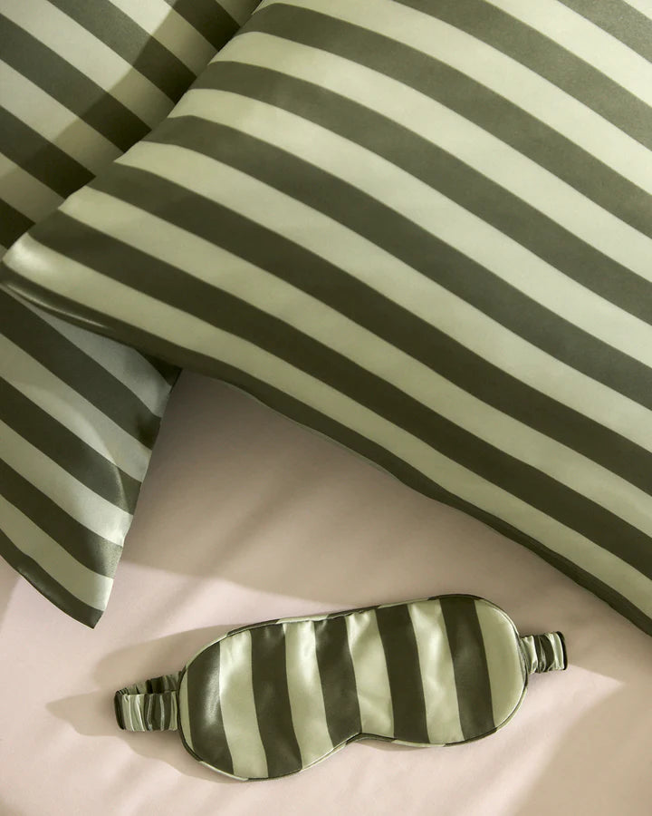 Silk Pillowcase - Wasabi Stripes