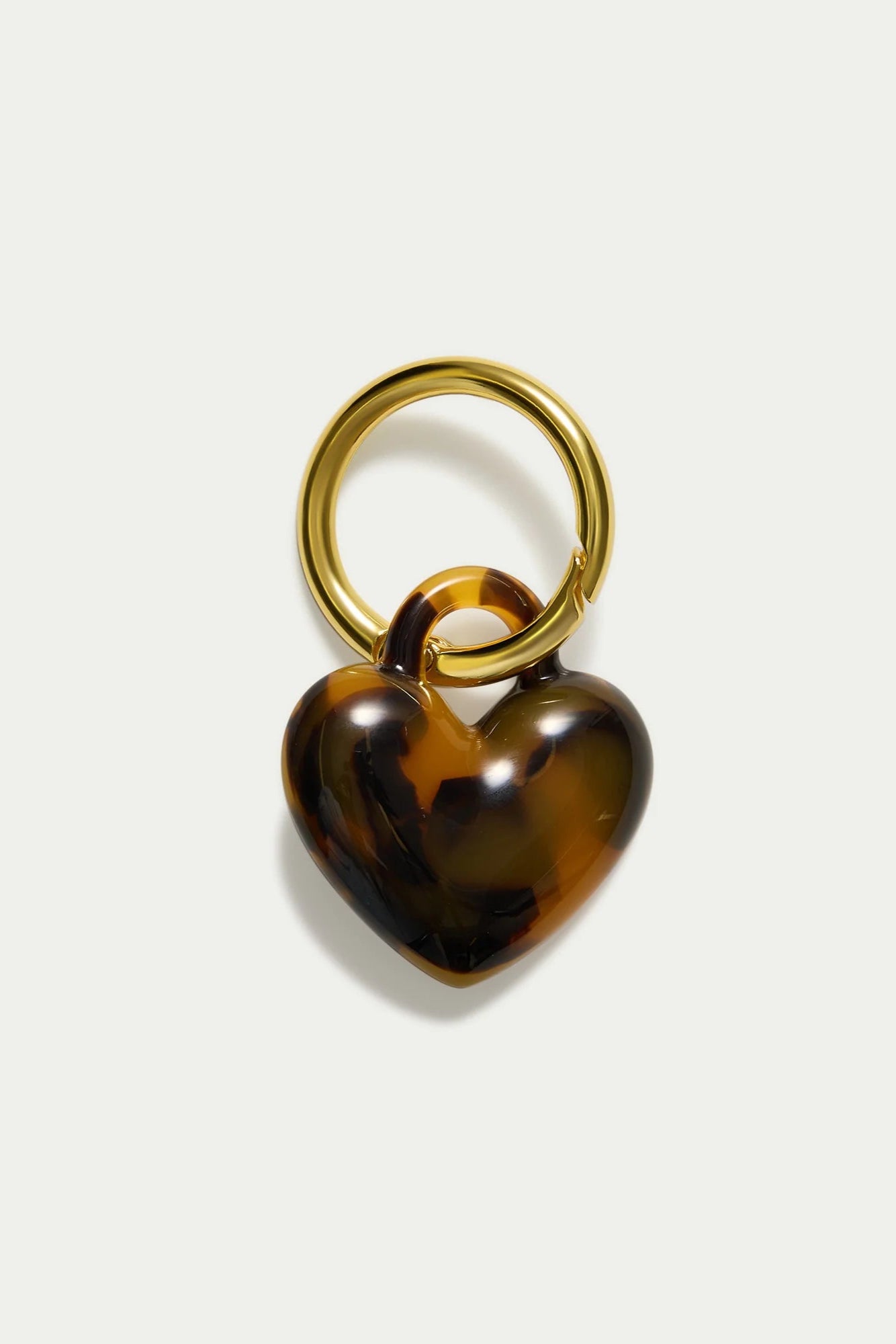 Puffy Heart Keychain - Classic Tortoiseshell