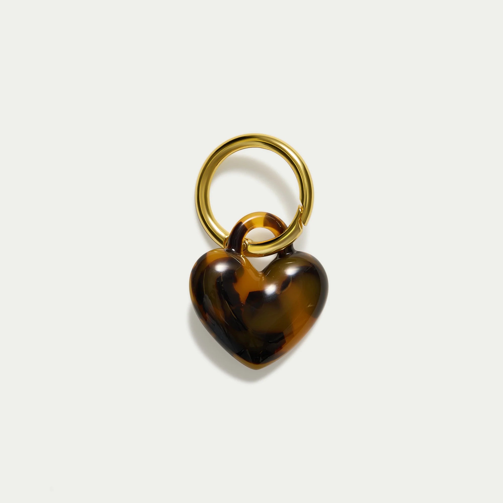 Puffy Heart Keychain - Classic Tortoiseshell