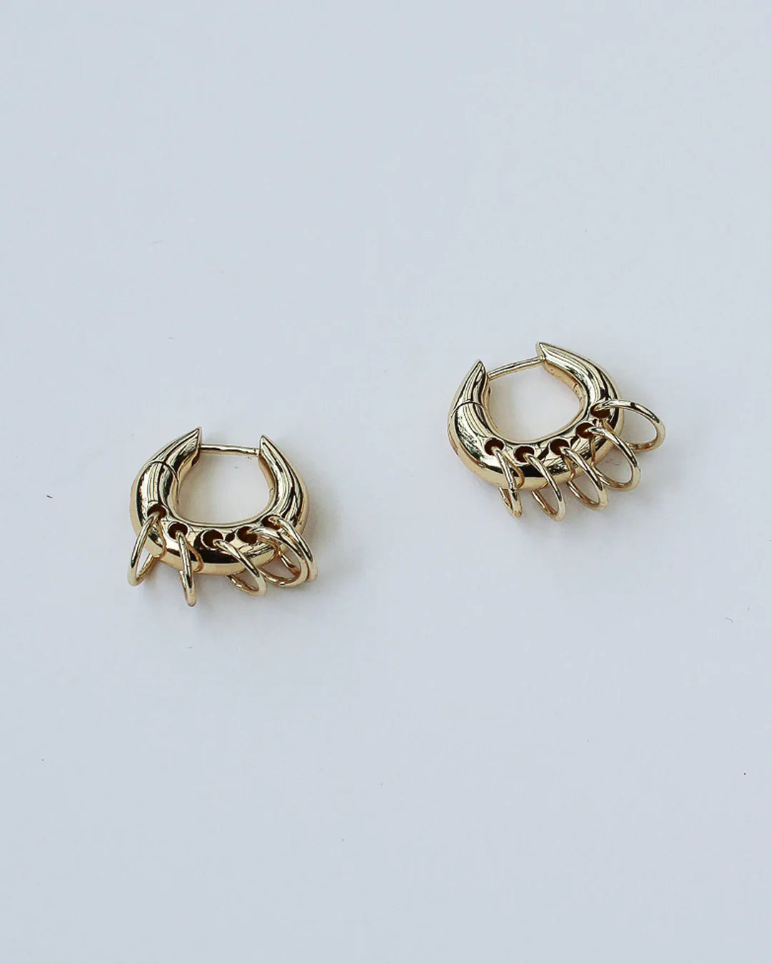 Pierced Hoop Earrings - 18kt gold plaiting