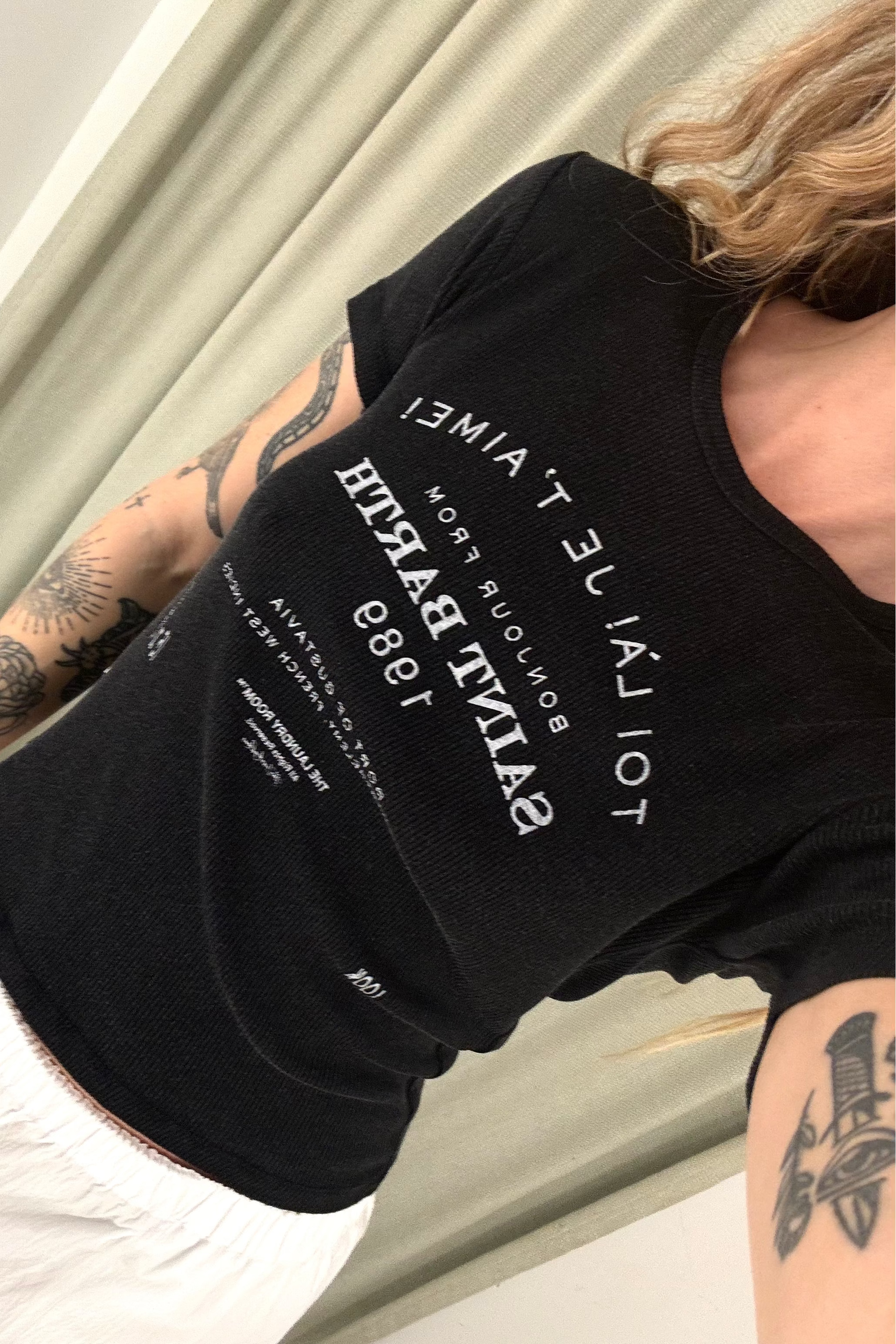 Saint Barth 89 Baby Tee - Black Snow