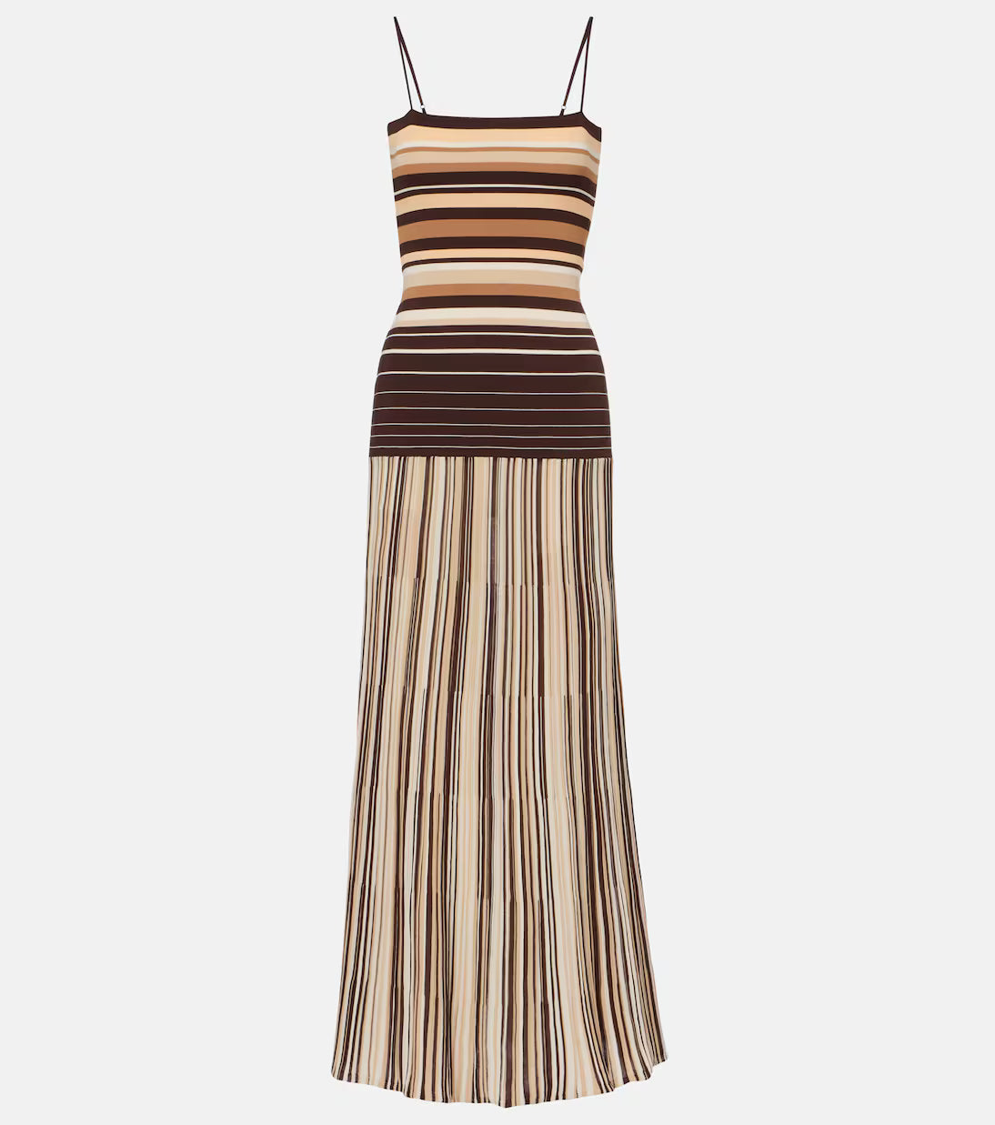 Esenia Knit Dress - Apricot Brown Stripe