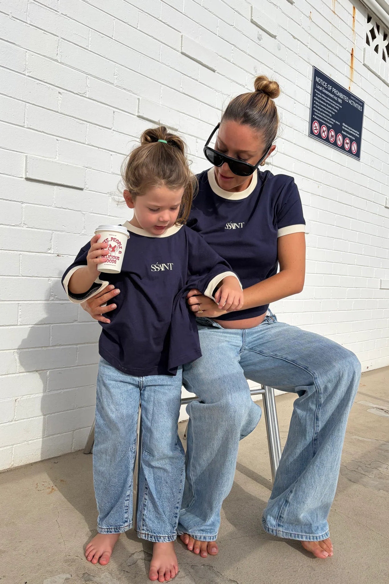 SŚAINT LOGO BABY TEE - NAVY