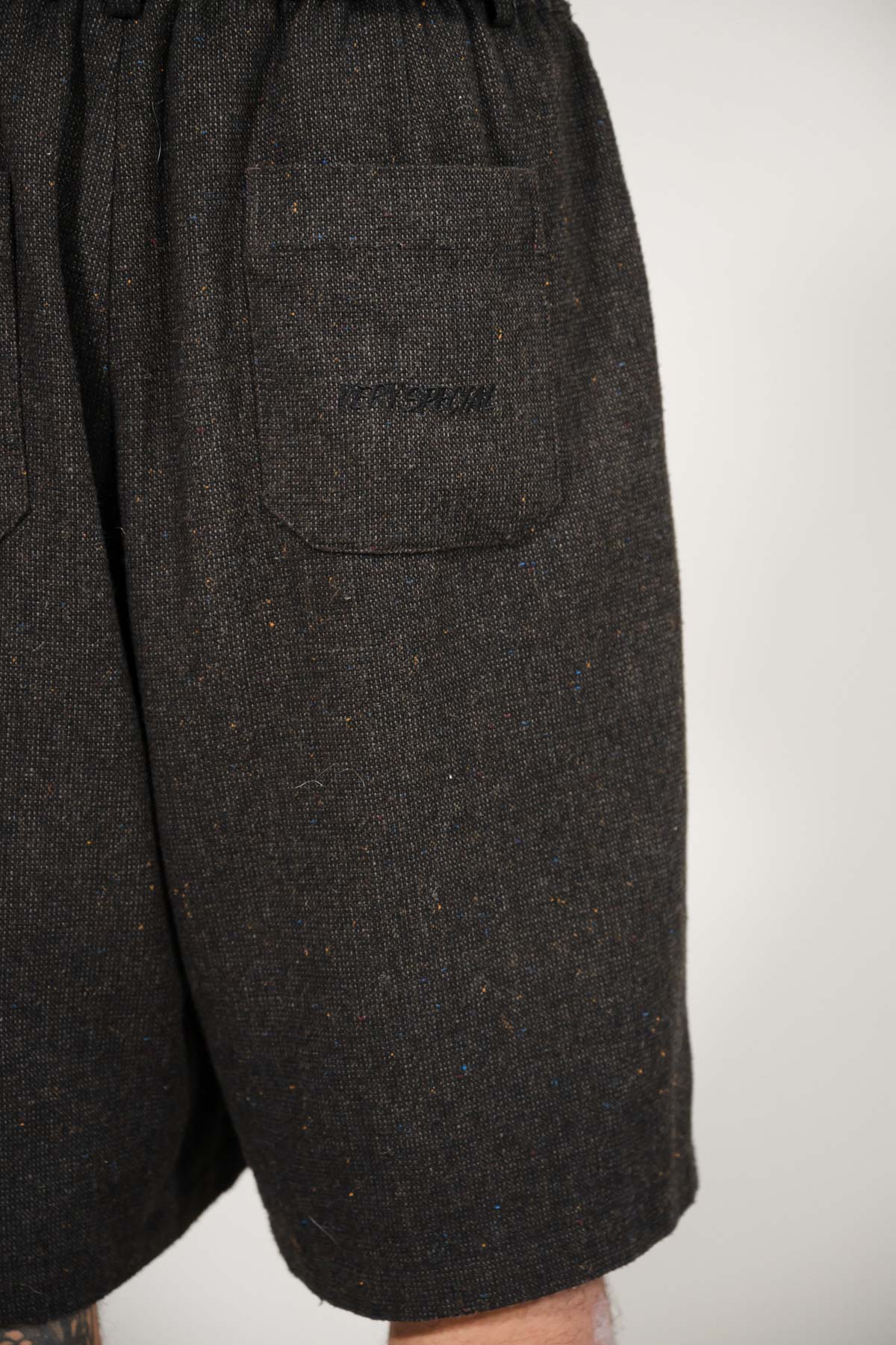 Charcoal Wool Baggy Shay Short