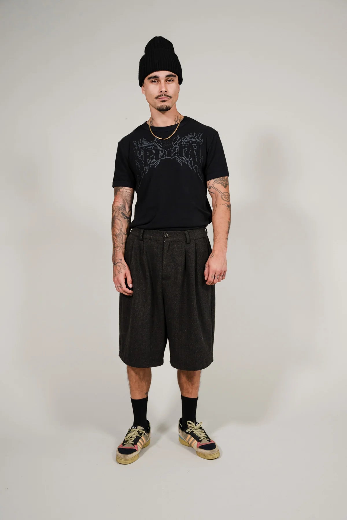 Charcoal Wool Baggy Shay Short