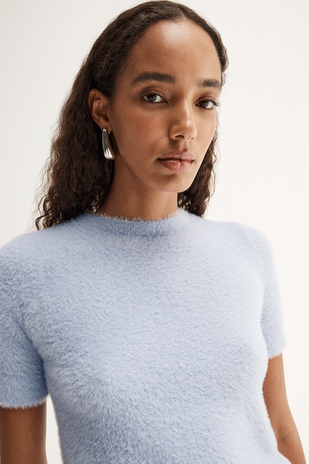 Mochi Knit Tee - Pale Blue