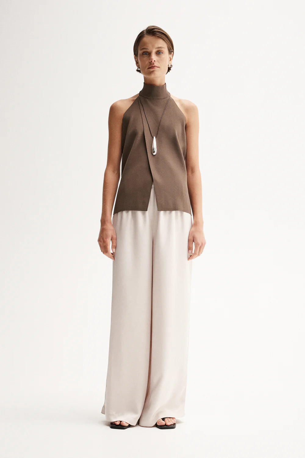 GISELE KNIT TOP - CHOCOLATE
