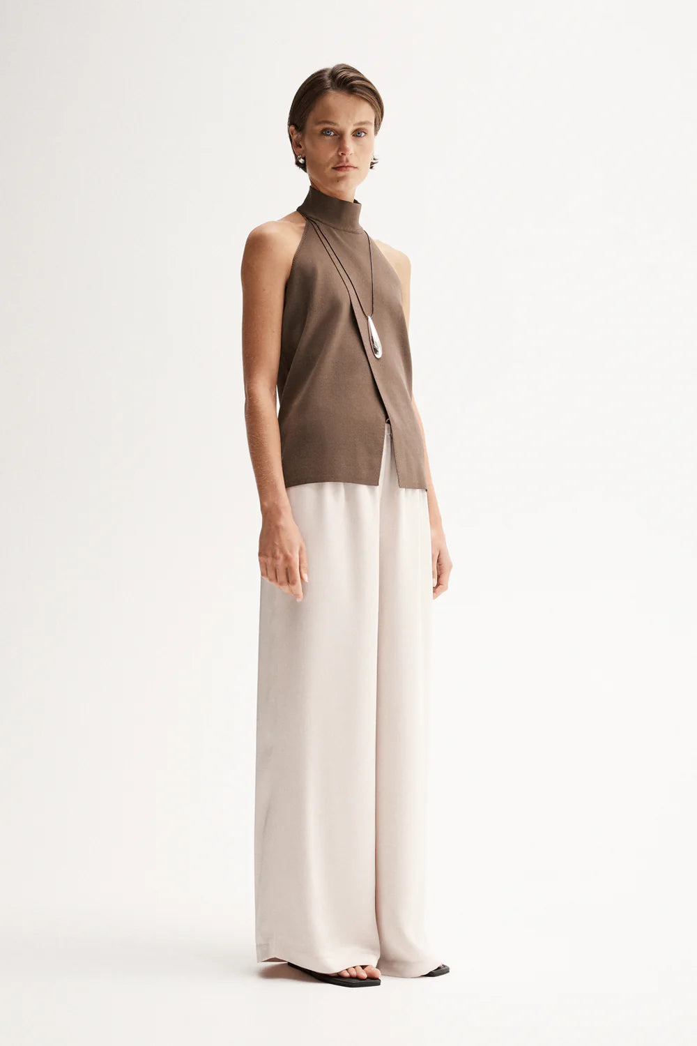 GISELE KNIT TOP - CHOCOLATE