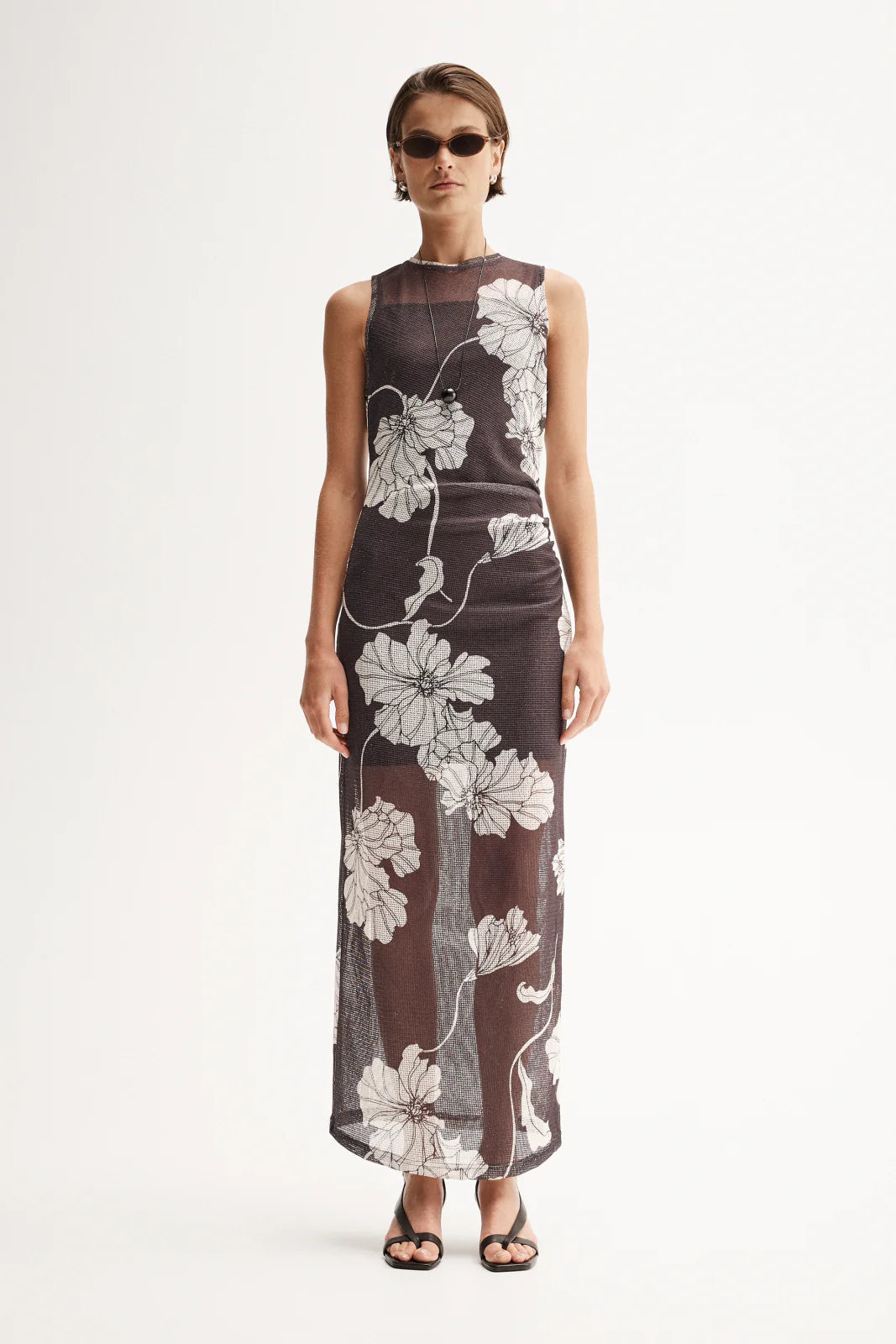 Lilian Maxi Dress Chocolate Floral Print