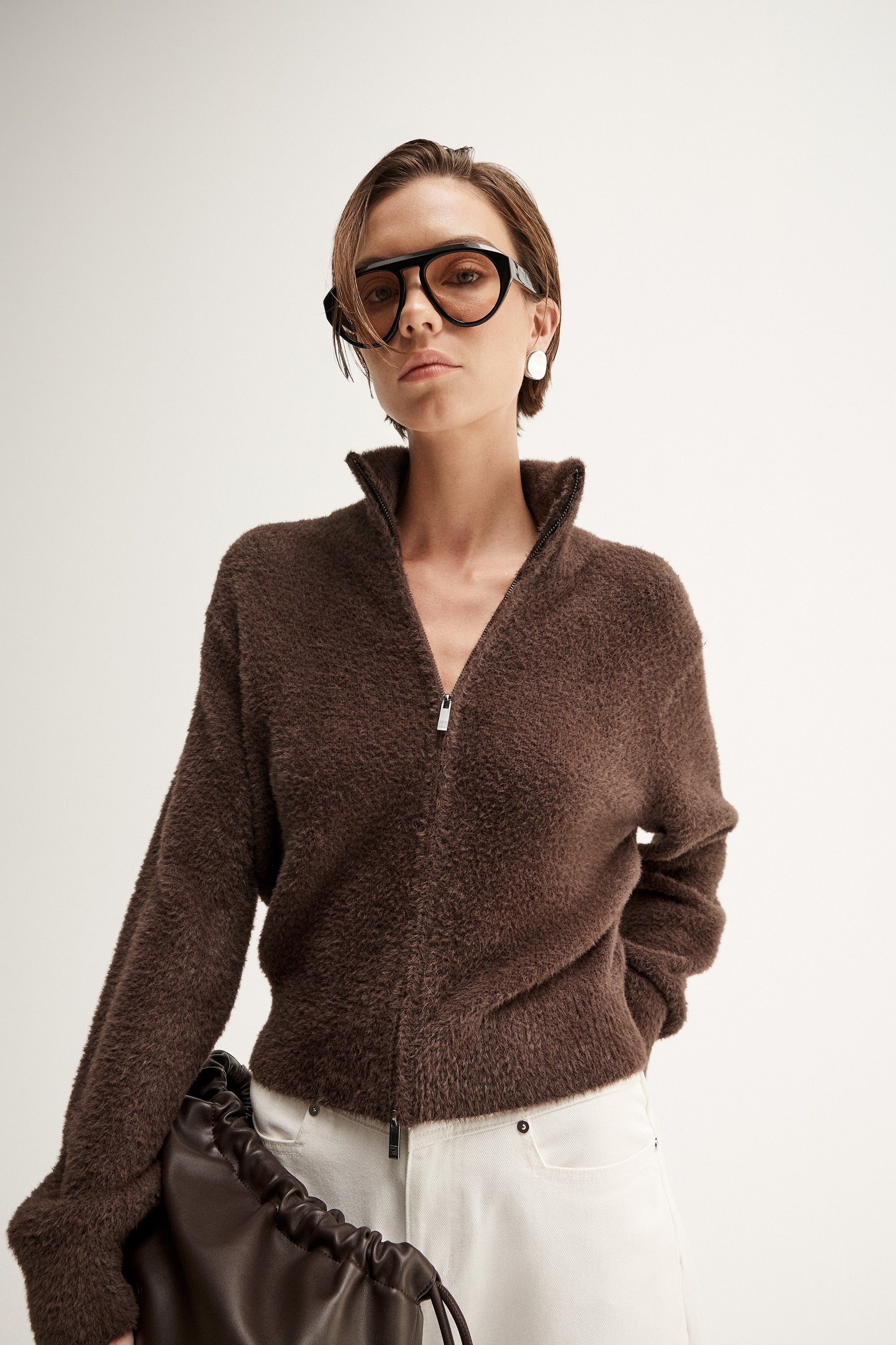 Leon Knit Cardigan - Chocolate