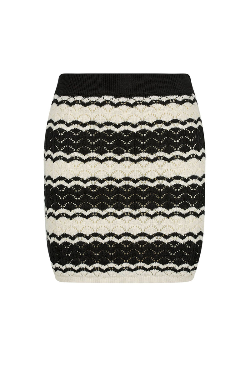 RAVELLO CROCHET MINI SKIRT - CREAM/ BLACK
