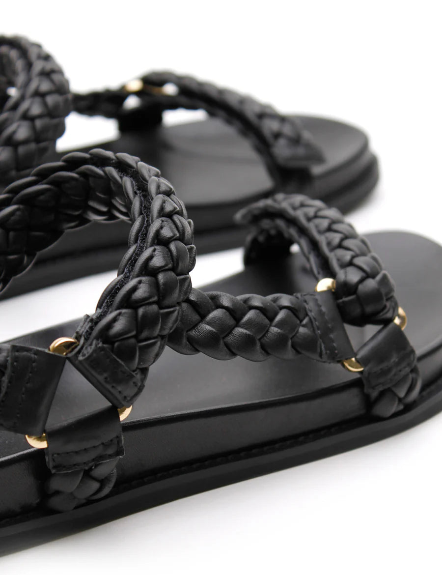 Elke Braided Sandal - Black