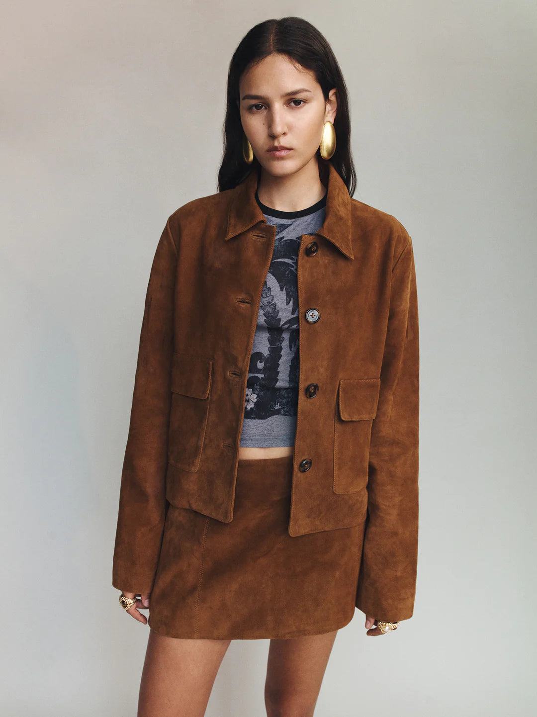 Logan Suede Coat - Tan Suede