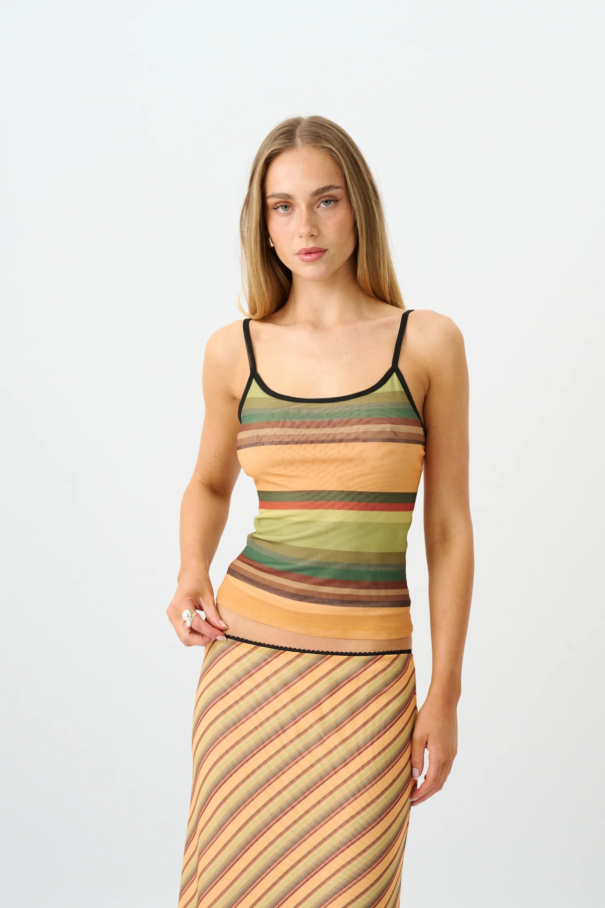 Camisole | Mesh Gold Stripe