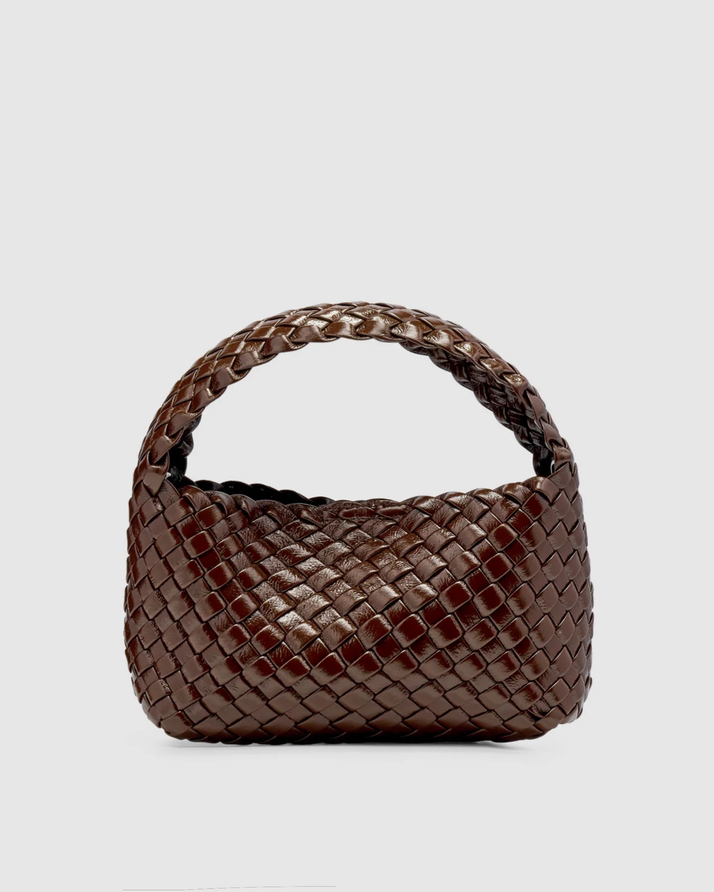 LUCA MINI WOVEN - CHOC GLOSSY CRINKLE