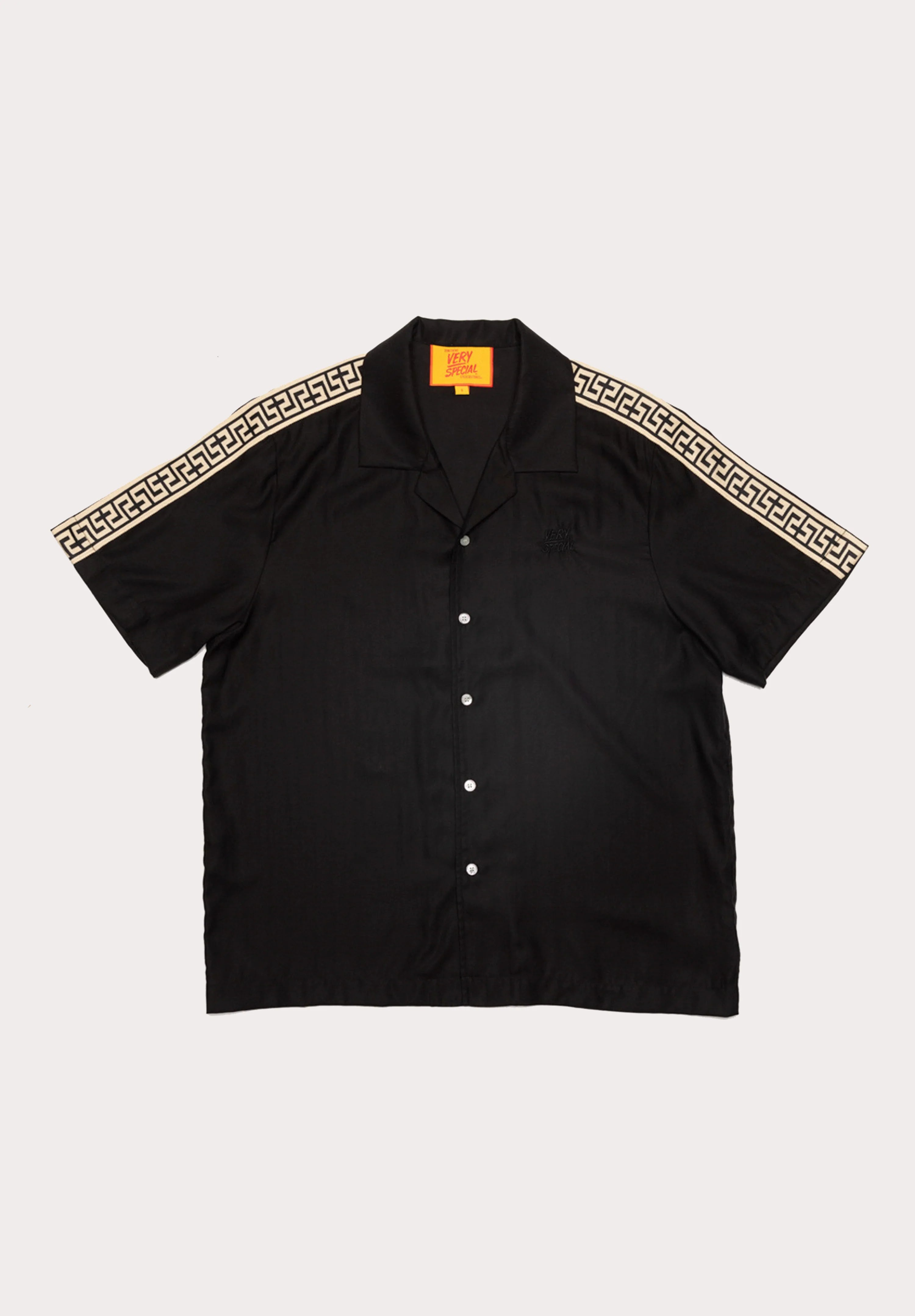 Geo Resort Shirt - Black Lyocell