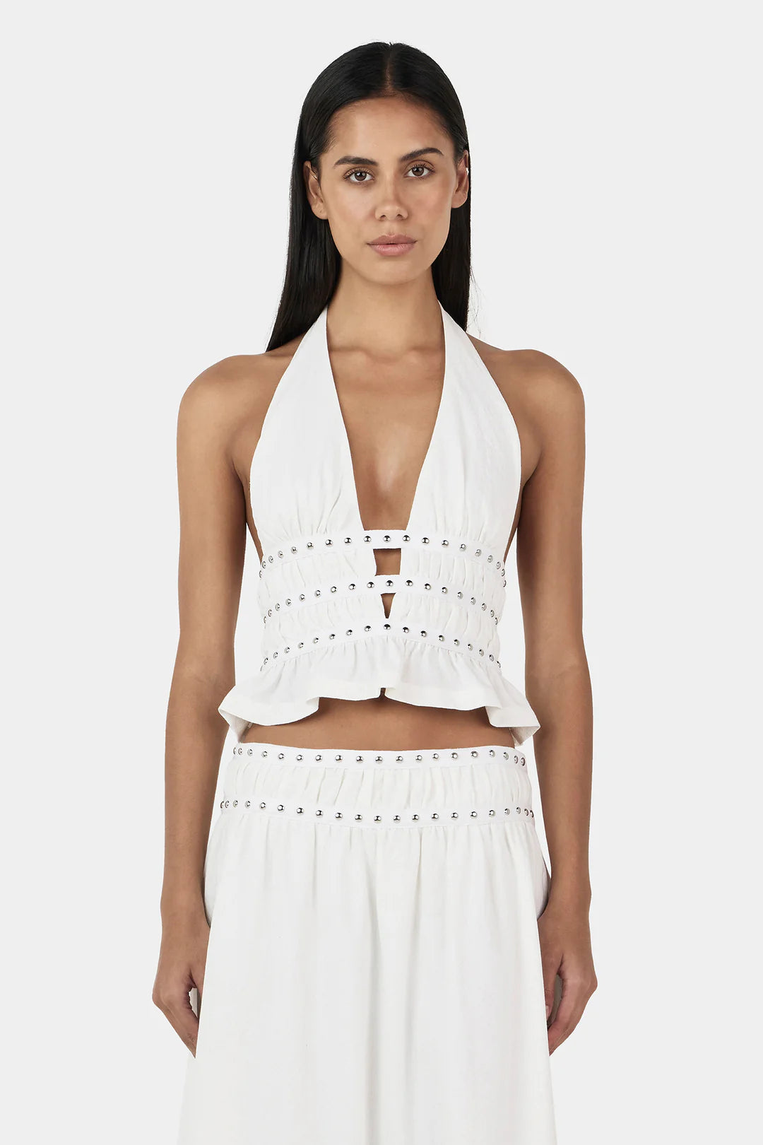 Mavis Studded Top Ivory