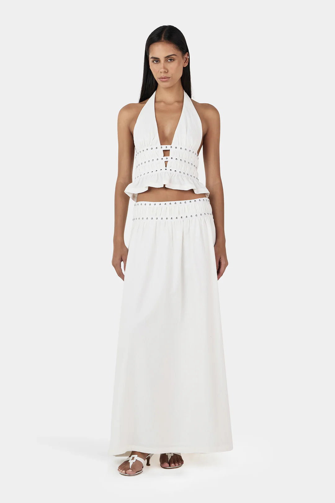 Mavis Studded Top Ivory