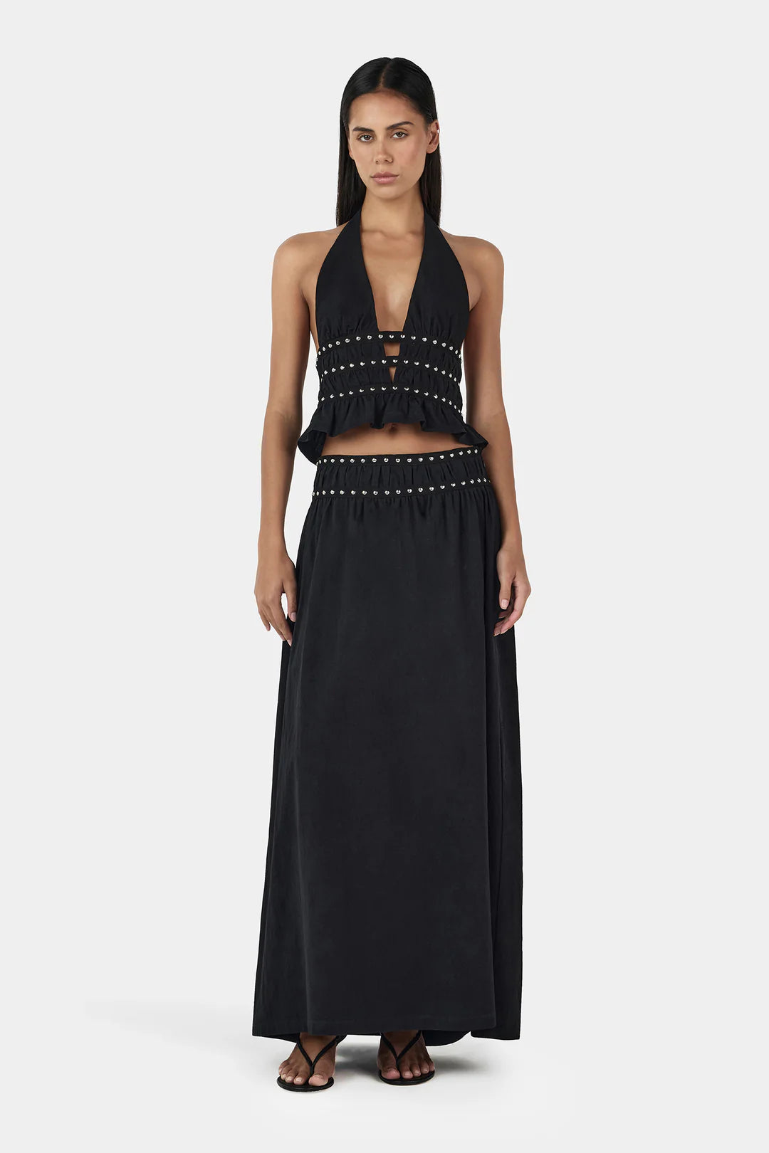 Mavis Studded Top Black