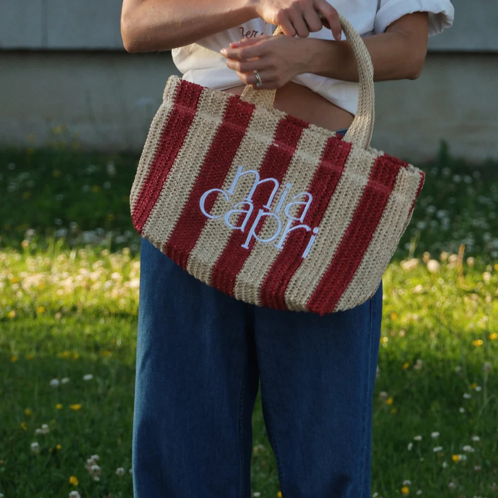 Mia Capri Vacay Bag - Red Stripe