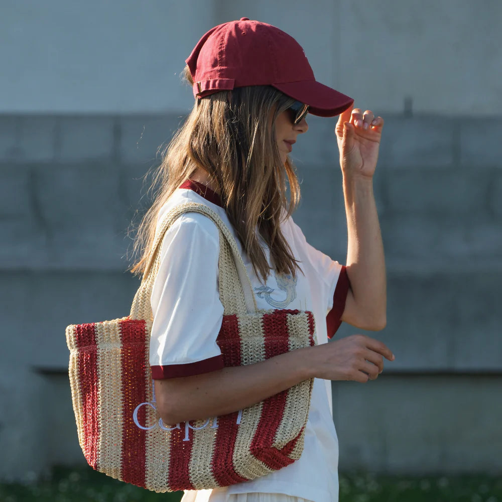 Mia Capri Vacay Bag - Red Stripe