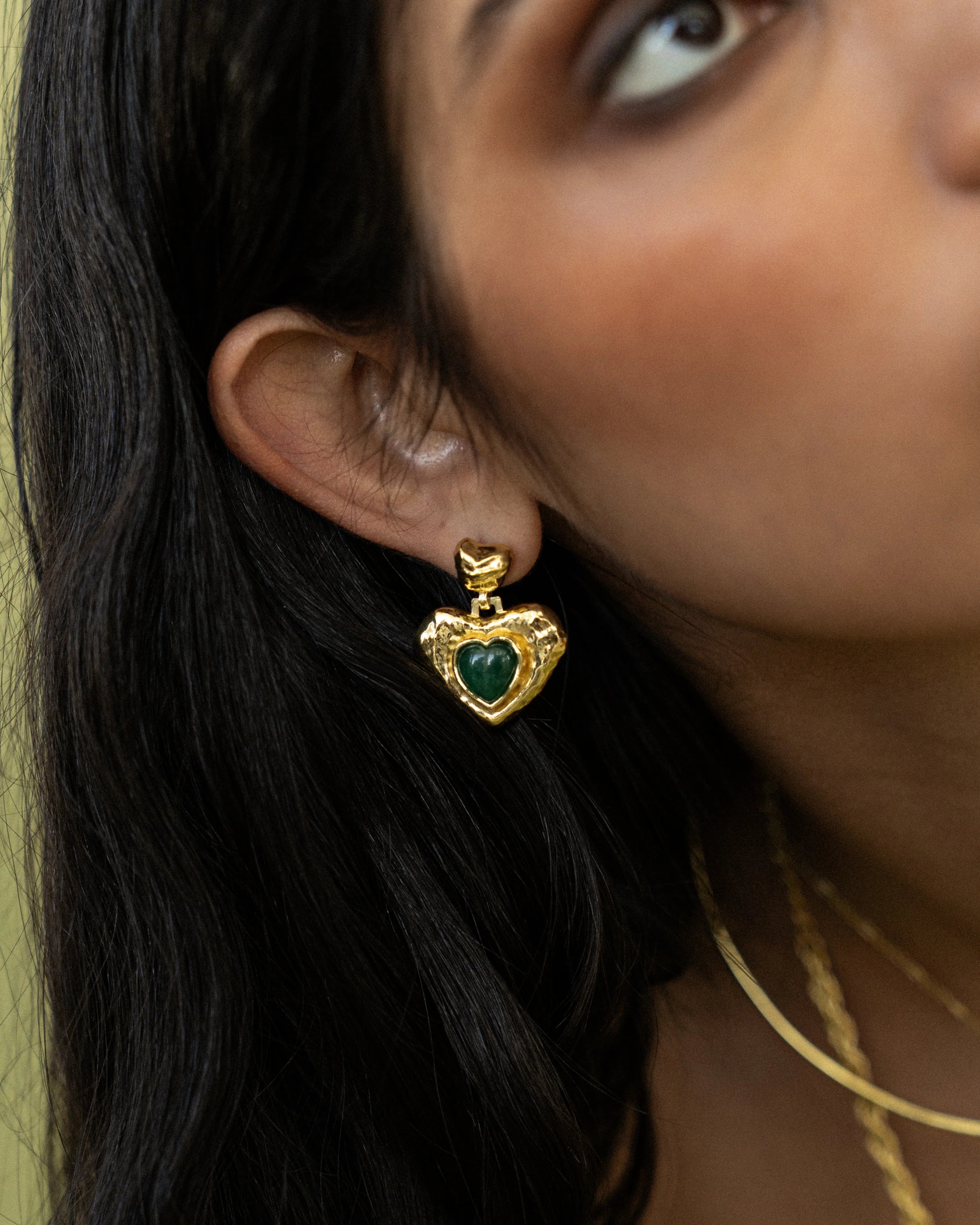 SURI EARRINGS - GREEN AVENTURINE