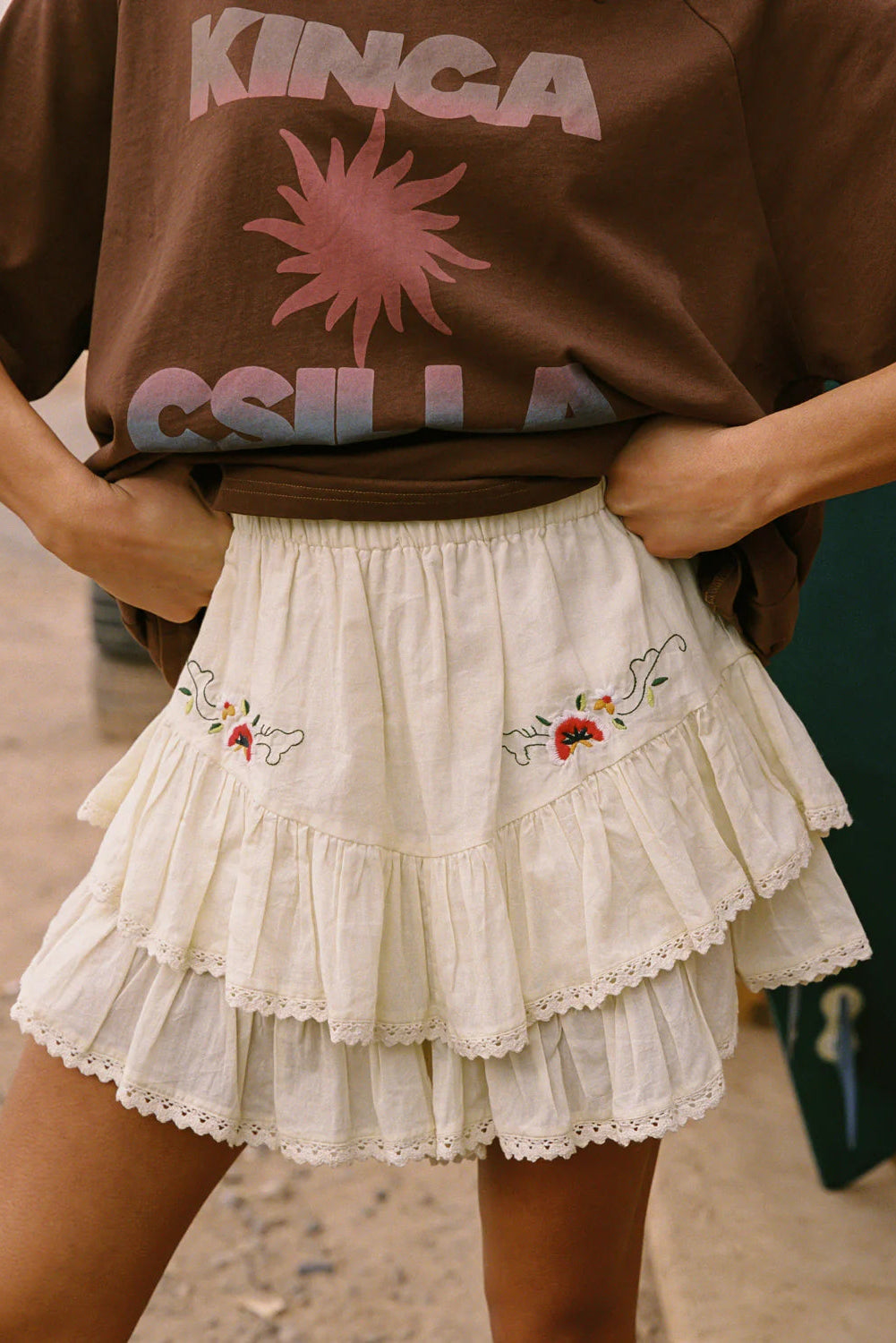 REKA EMBROIDRED FAE FRILL SKORT