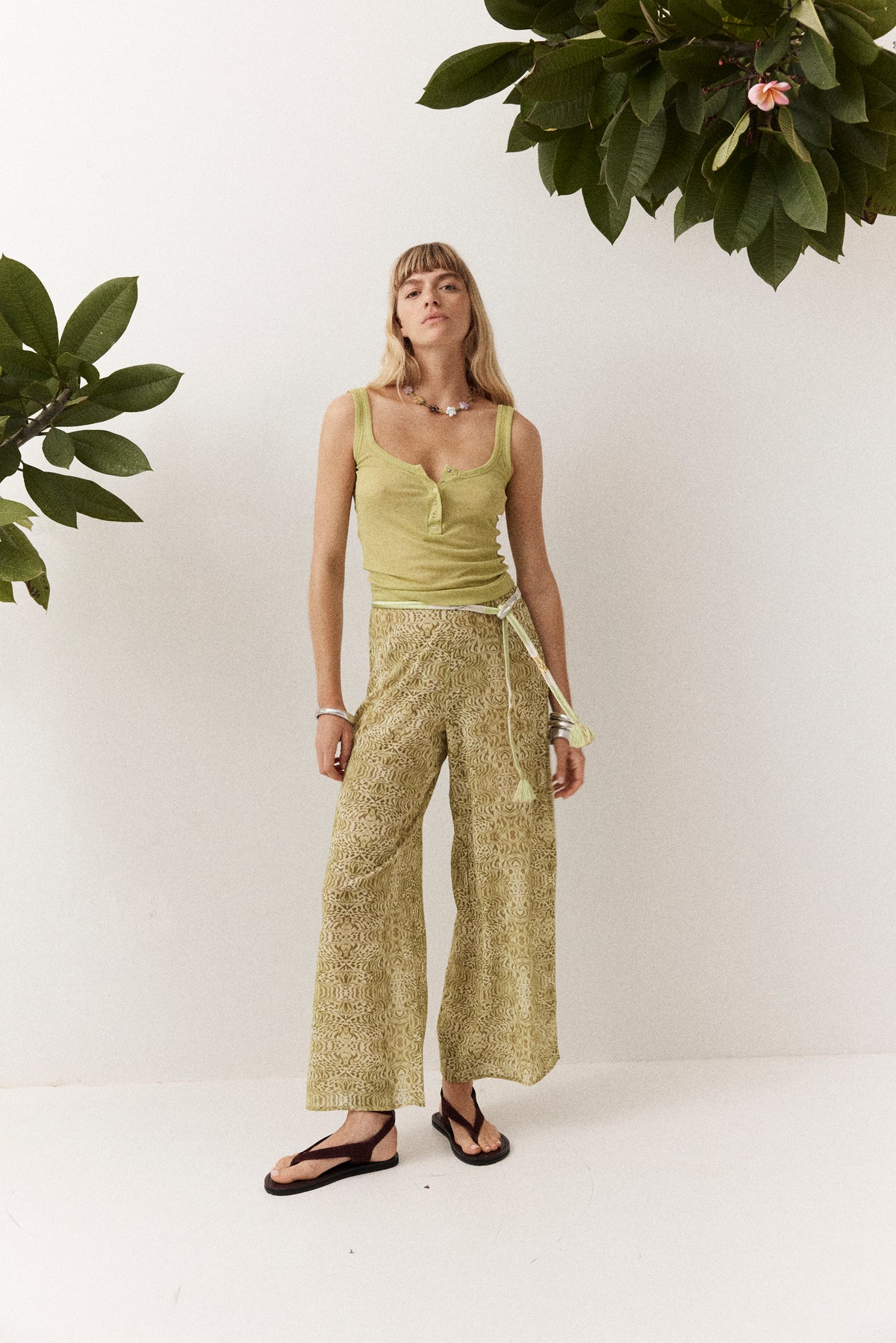 Ophelia Slinky Singlet - Pistachio
