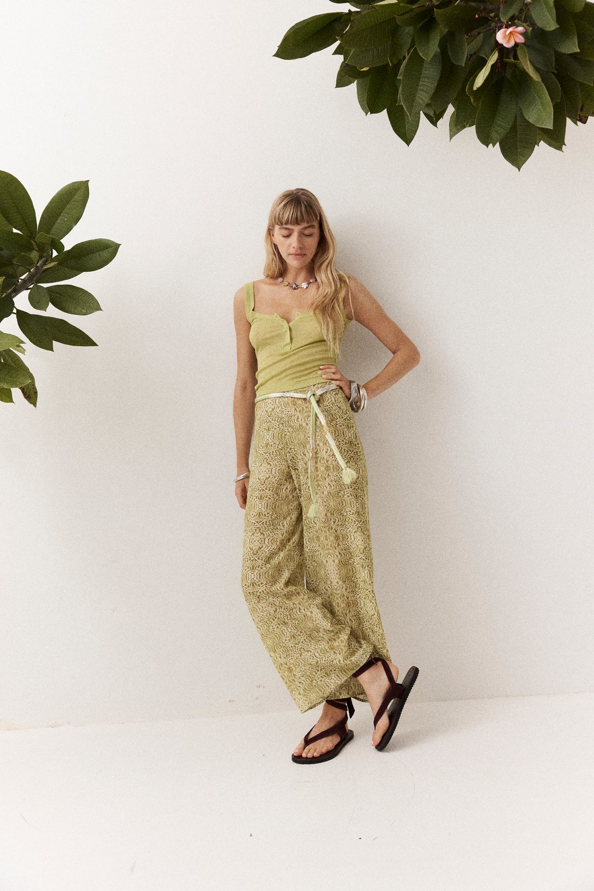 Ophelia Slinky Singlet - Pistachio