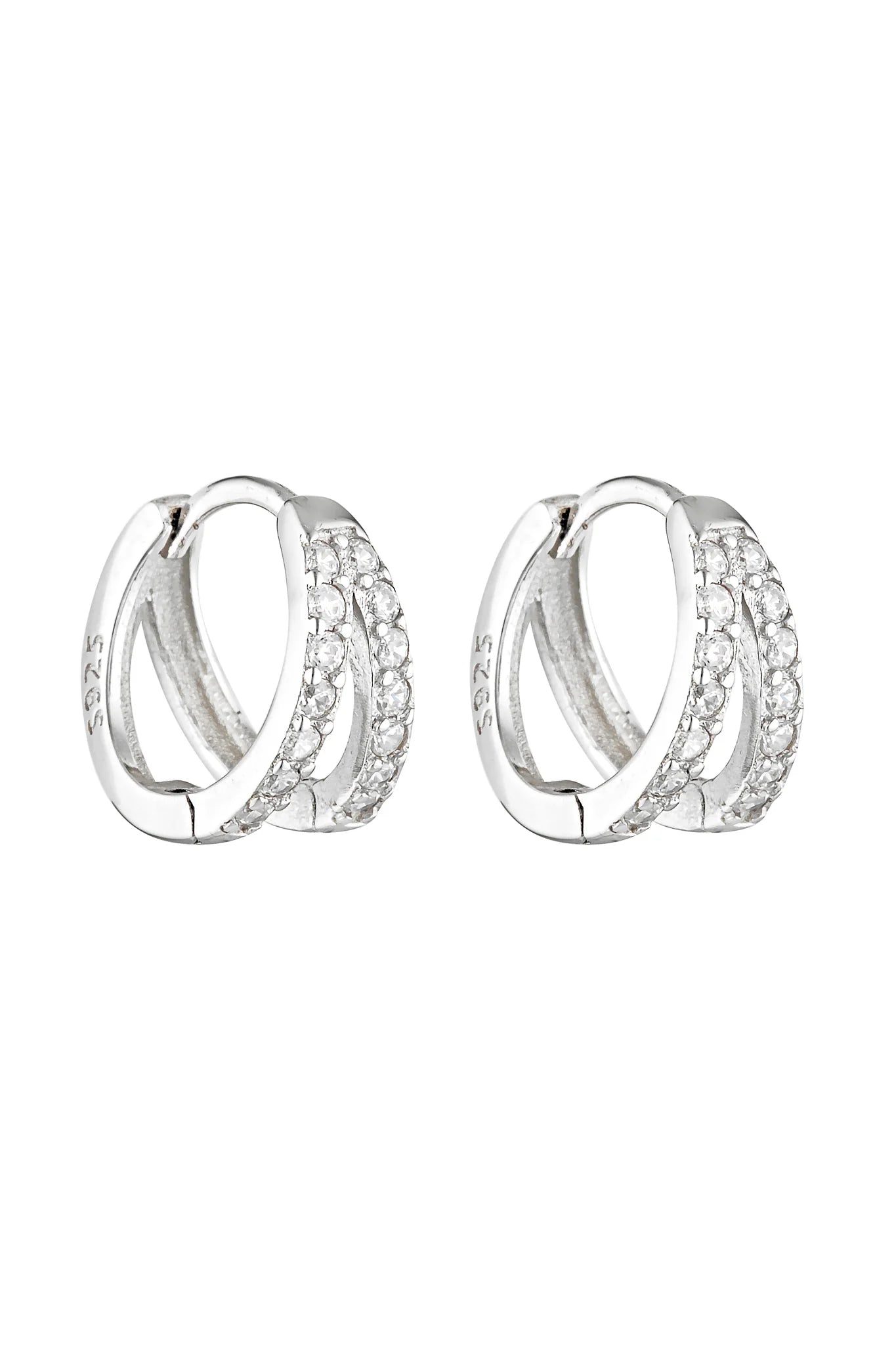 Double Angel Huggies - Silver/Clear