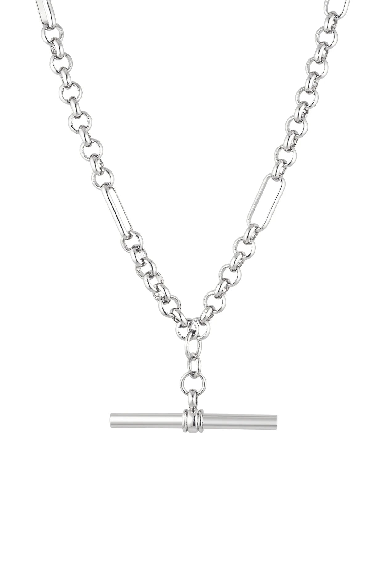 Heritage T-Bar Necklace - White Gold
