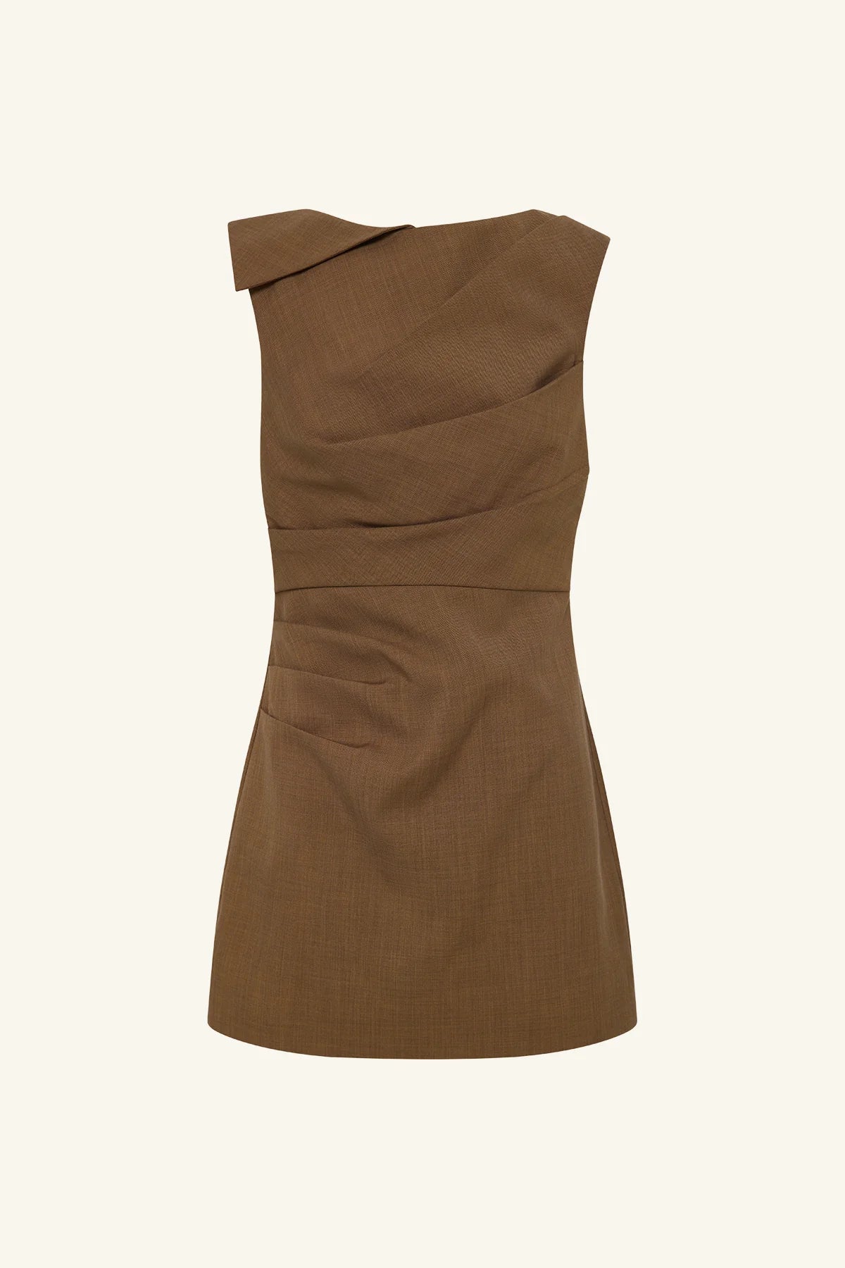 Asher draped mini dress - saddle