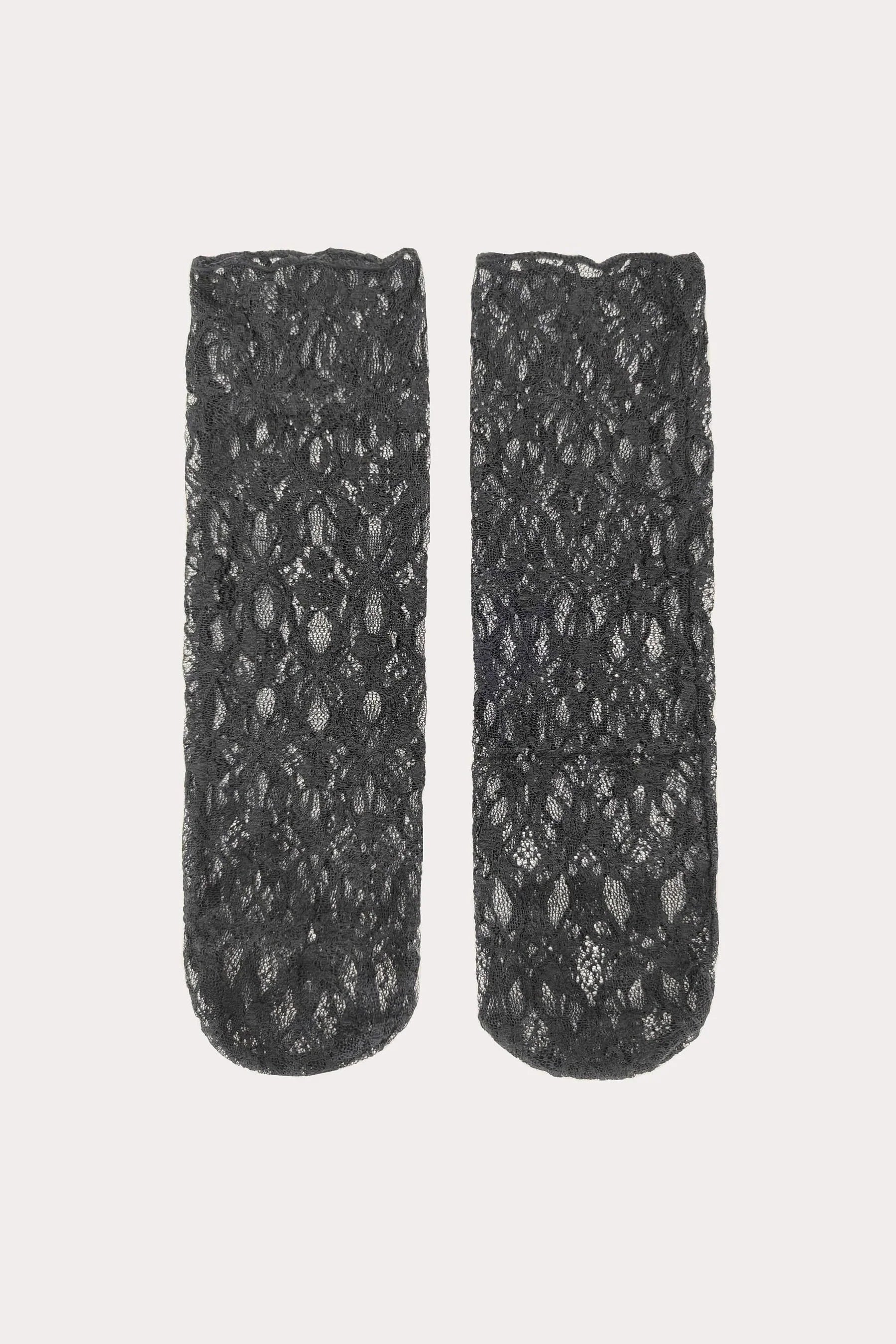 Lace Flower Socks - BLACK