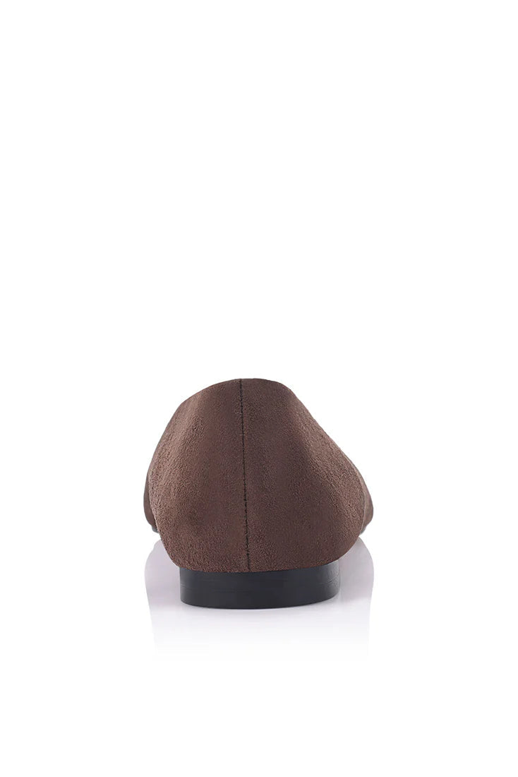 Piper Flat Espresso Suede Leather