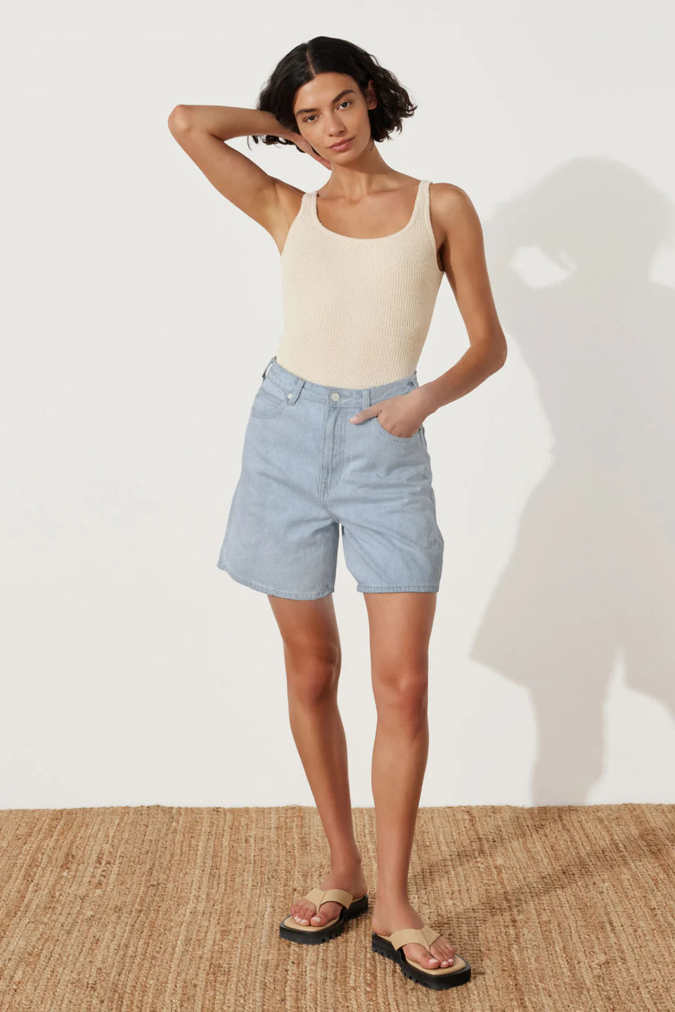 RECYCLED COTTON WALK SHORT - LIGHT WASH