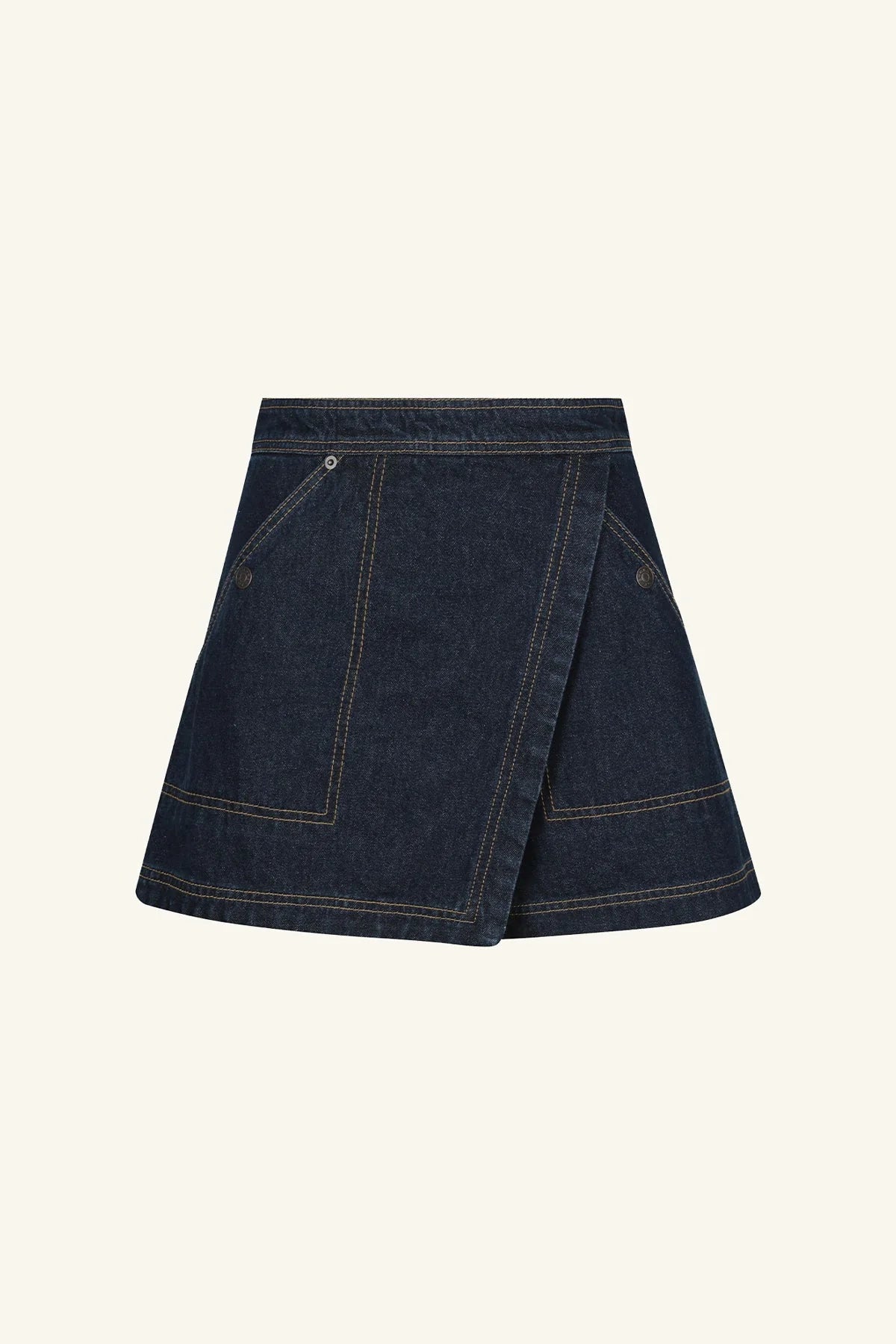 RITA WRAP DETAIL SKORT - DEEP INDIGO