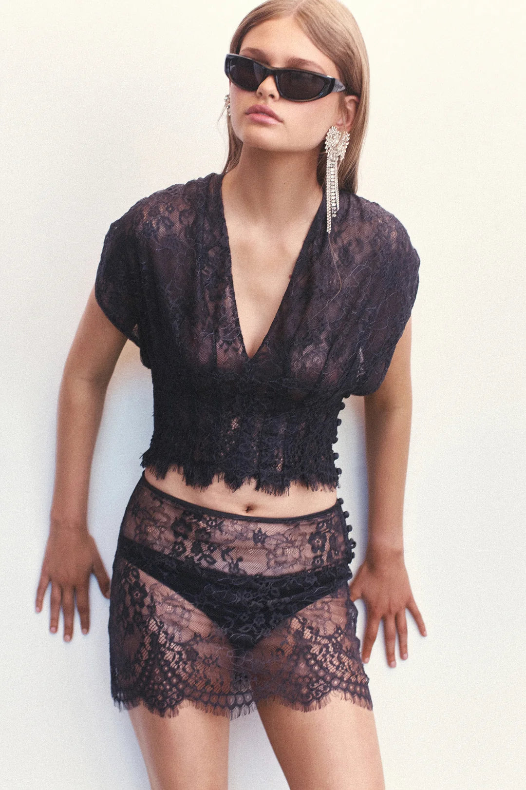 Ruby Lace Top Charcoal