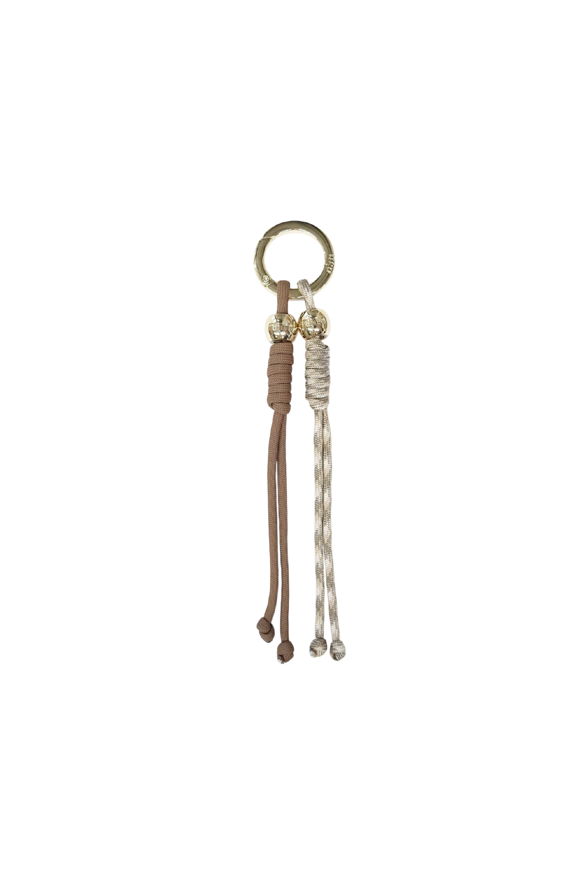 Rope Charm Key Ring -Taupe/Cream