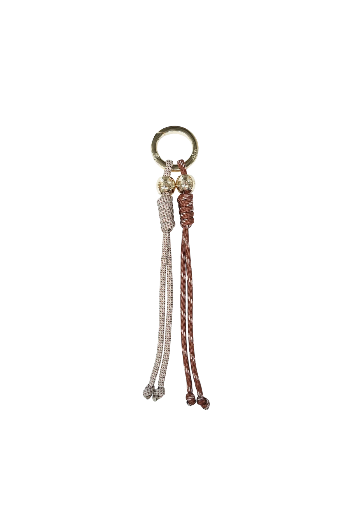 Rope Charm Key Ring - Beige/Brown