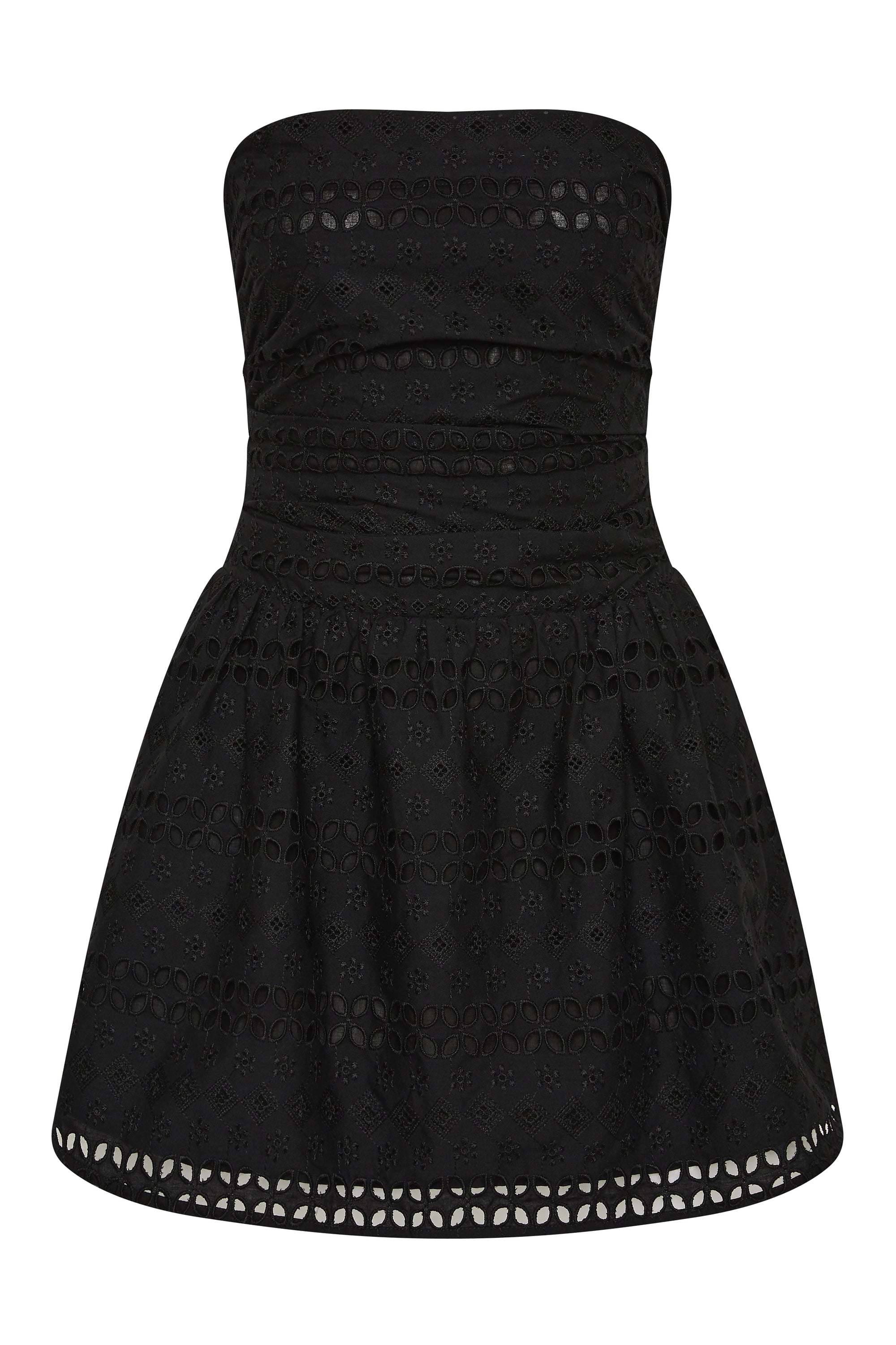 Roja Mini Dress Rosa Broderie Black
