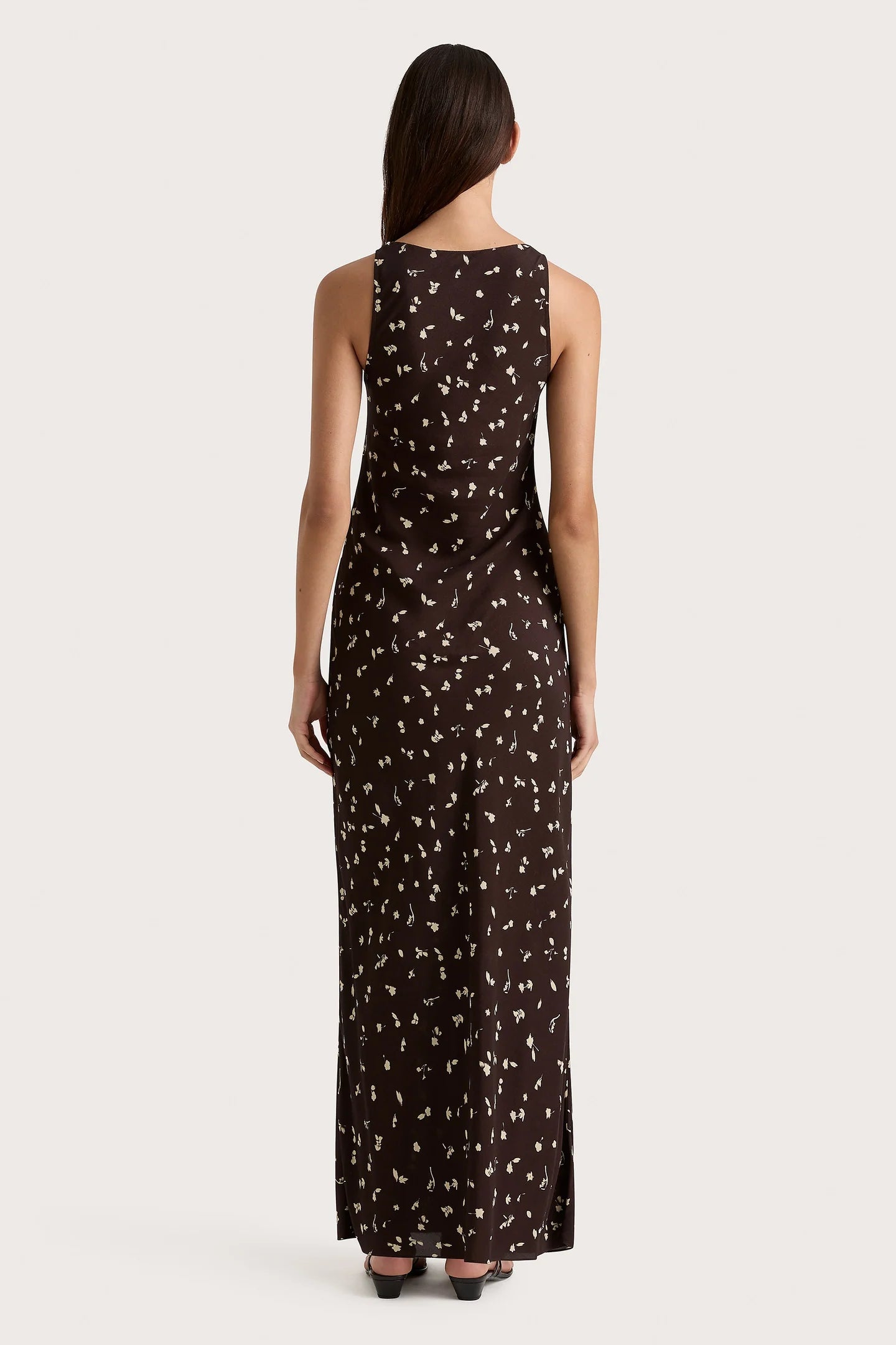 SILYA MIDI DRESS - CLOVER BROWN