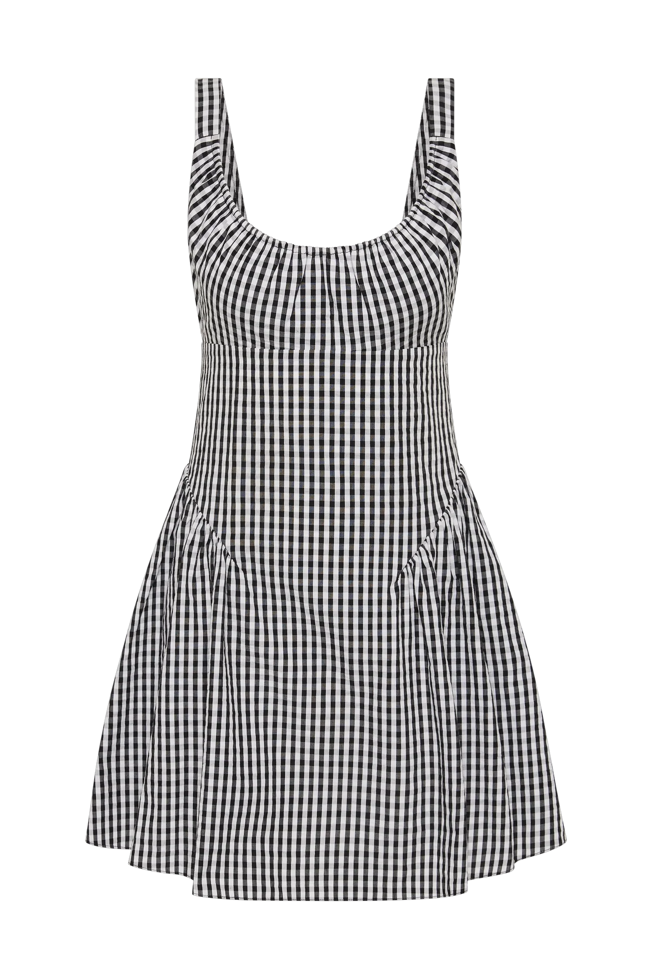 Marcella Mini Dress Black Textured Gingham
