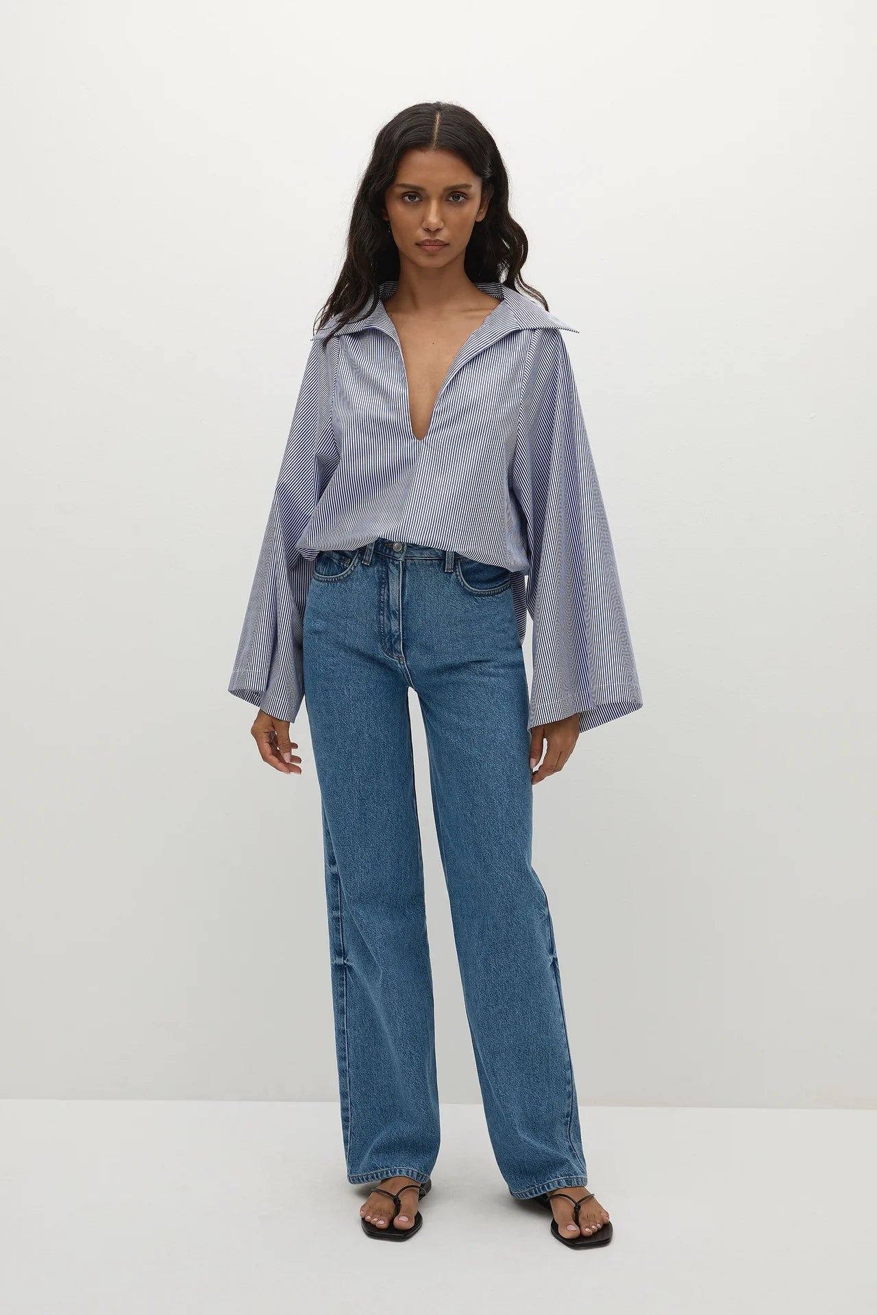GAIA TOP - HELLE STRIPE VINTAGE NAVY